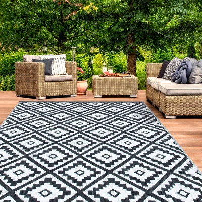Imagen de IDMarket Bahamas Alfombra exterior (180 x 280 cm), color negro