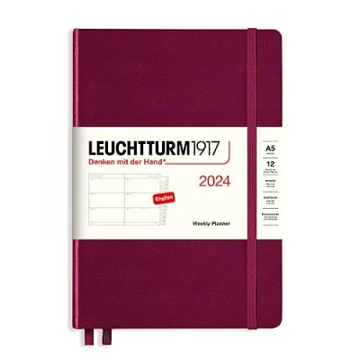Imagen de LEUCHTTURM1917 367614 Agenda semanal mediana (A5) 2024, 12 meses, color rojo