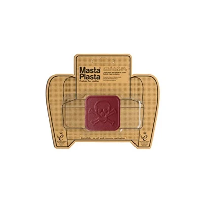 Imagen de MastaPlasta Parche Autoadhesivo Premium para Reparación Instantánea. CUERO ROJO 5cmx5cm. Diseño: PIRATA. o decoración. Asientos, Bolsos, Chaquetas