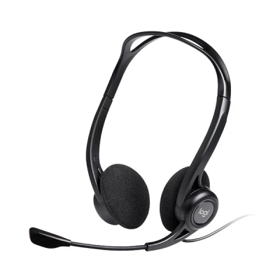 Imagen de Logitech 960 Auriculares con Cable, Sonido Estéreo Micrófono Supresión de Ruido, USB, Peso Ligero, Controles Integrados en el PC/Mac/Portátil , Negro