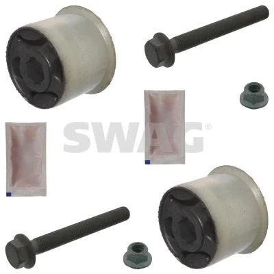 Imagen de SWAG 30 93 9228 Silentblock Brazo de Suspension con tuerca, juego tornillos Eje delantero, izquierda, posterior, derecha Caucho