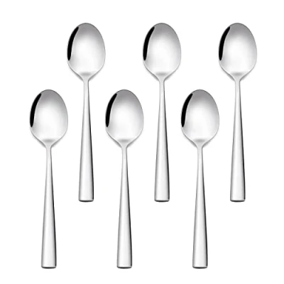 Imagen de Otto Koning Leipzig Juego de 6 piezas Cucharas Postre Acero Inoxidable. Acabado Pulido espejo, Cucharillas con Diseño moderno y elegante.