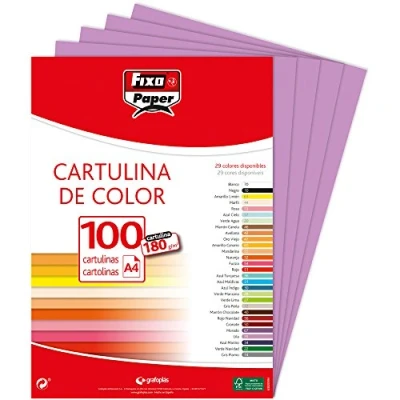 Imagen de Fixo Paper 11110435 Paquete de cartulinas A4 100 unidades color violeta, 180g
