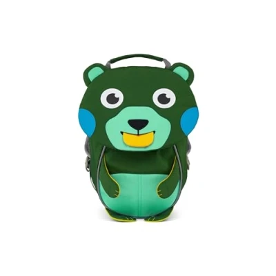 Imagen de Affenzahn Little Friend Mochila de guardería para niños 1 a 3 años, ergonómica, Reflectante, con Placa Nombre, Color Verde, tamaño estándar, Mochila, Green, Talla