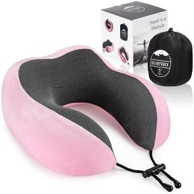 Imagen de SilverRack Cojín cervical para adultos, diseño de avión, color rosa