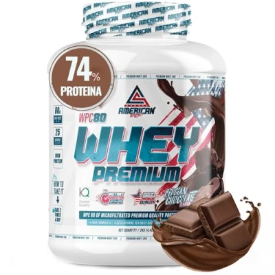 Imagen de AS American Suplement Premium Whey Protein Proteína de Suero Leche Aumentar Masa Muscular Alta Concentración WPC80 Kyowa Quality® (2 kg, Chocolate)