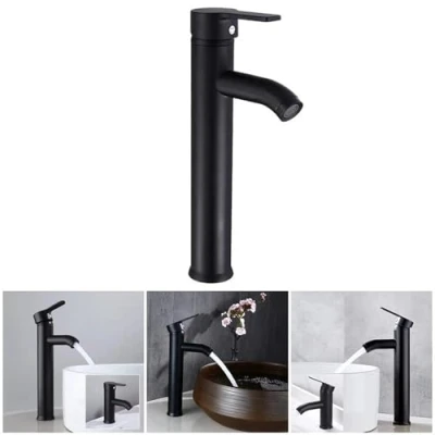 Imagen de NEWFUN Grifo de Baño Negro, Mate Retro Plataforma Alta, lavabo del es Antioxidante, Antidesgaste, Agua Fria y Caliente Disponible, adecuado 32 mm a 42