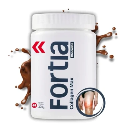 Imagen de FORTIA Colageno con Magnesio y Acido Hialuronico Hidrolizado Puro Vitamina C en Polvo para Mejorar el Rendimiento Deportivo Sabor Chocolate 300g