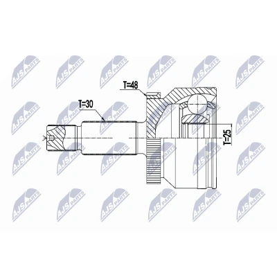 Imagen de NTY NPZ HY 558 Junta Homocinética Transmisión automática Eje delantero, izquierda, derecha HYUNDAI: Tucson