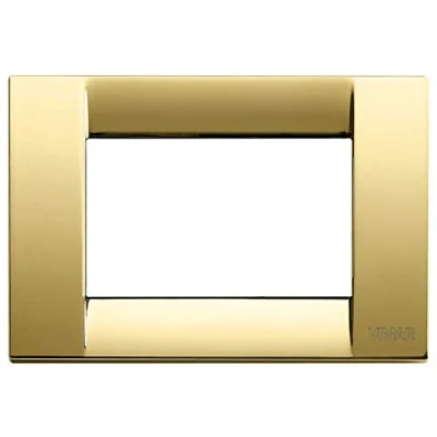 Imagen de Vimar serie idea Placa classica 3 módulos metal oro brillante