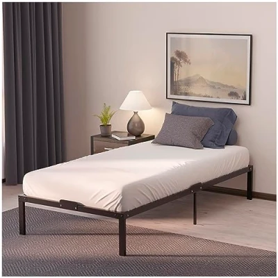 Imagen de Dreamzie Cama de Metal 90x200 con Somier Patas Altura 45cm Estructura Resistente, Montaje Sencillo, Gran Espacio Almacenamiento