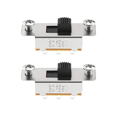 Imagen de EMSea 2 Uds Interruptor Selector Deslizante con 4 Tornillos Compatible Fender Jaguar Jazzmaster de Palanca Accesorios Guitarra Metal