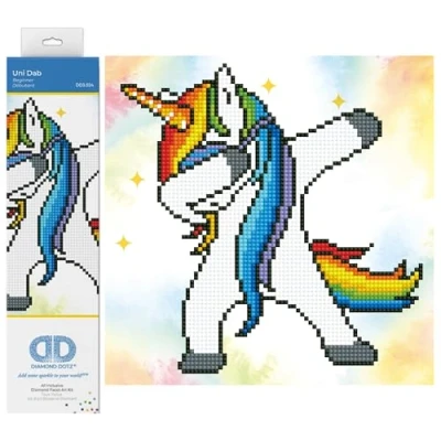 Imagen de Diamond DOTZ Painting de Fantasía Cuadro Diamantes 5D Unicornio Dab. Kit Completo Pintura con 26.00 x 23.02 cm