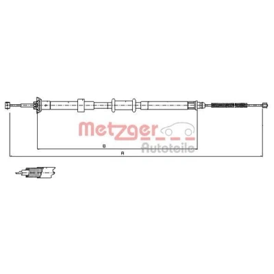Imagen de METZGER 12.0725 Cable de Freno Mano Atrás izquierda 1425/1176 COFLE