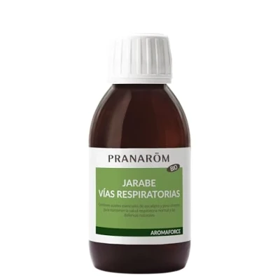 Imagen de PRANAROM Aromaforce Jarabe Vías Respiratorias Complementos alimenticios Con aceites esenciales Eucalipto globulus y pino silvestre Vegano 150ml