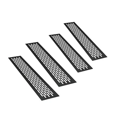 Imagen de sossai® Rejillas de ventilación aluminio Alucratis (4 piezas) Rectangular dimensiones: 44 x 8 cm Color: negro rejilla aire