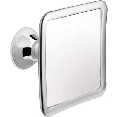 Imagen de Mirrorvana Espejo de Ducha sin Niebla para afeitarse con succión Mejorada, Superficie antiempañamiento inastillable y Giro 360, 6.3 x Pulgadas (Cromado)