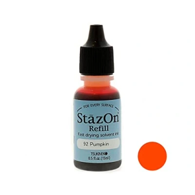 Imagen de Tsukineko Tinta STAZON para vidrio y plástico color calabaza recarga 15ml. Bote cánula