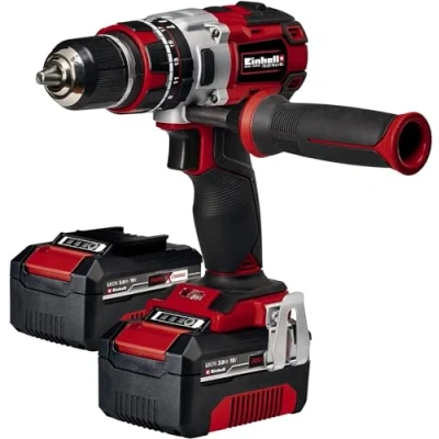 Imagen de Einhell Atornillador inalámbrico TE CD 18 Li i Brushless Power X Change (con función de impacto, Ion, V, 2 velocidades, 60 Nm, luz LED, maletín, incl. baterías 3,0 Ah y cargador)