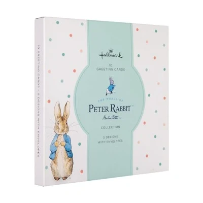 Imagen de Hallmark tarjetas de cumpleaños, paquete múltiple Peter Rabbit, Beatrix Potter, Jemima Puddleduck, Flopsy Bunny, 10, 5 diseños con sobres