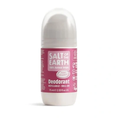 Imagen de Salt of the Earth Natural Deodorant Roll On by Earth, Sweet Strawberry Refillable, Vegan, Long Lasting Protection, Leaping Bunny Approved, Made in UK 75ml