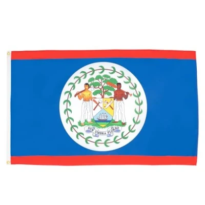 Imagen de AZ FLAG Bandera Belice 90x60 cm Beliceña 100% Poliéster Con Ojales de Metal integrados 50g Colores Vivos Y Resistente A La Decoloración