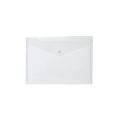 Imagen de HERMA 20051 Bolsas para documentos (DIN A5, 25 x 18 cm, polipropileno), transparente con botón de presión, escuela, universidad, oficina, sobres polipropileno, color blanco