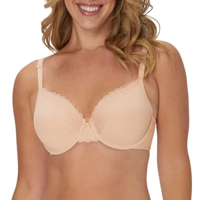 Imagen de Maidenform Comfort Devotion Tipo Camiseta, Aros, Brasier de Cobertura Completa para Mujer Sujetador, Opaco, Sandshell, 95C