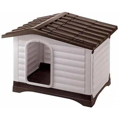 Imagen de Ferplast Caseta Perro Exterior DOGVILLA 90 Resina Termoplástica, Pared Abatible para Ventilaciòn, Sistema de Drenaje Eco Sostenible Montaje Fácil 88 x 72 h 65 cm