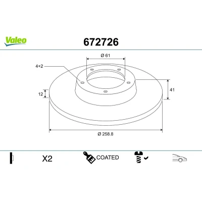 Imagen de VALEO Disco de freno RENAULT: CLIO 2, TWINGO 1, DACIA: Sandero LOGAN I, SMART: Fortwo III Coupé, Cabrio 672726