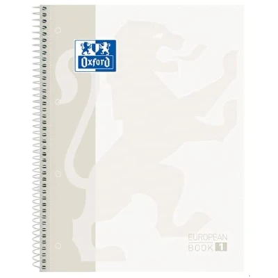 Imagen de Oxford, Cuaderno A4, cuadricula 5x5, tapa extradura, microperforado, libreta A4 Europeanbook 1, color blanco