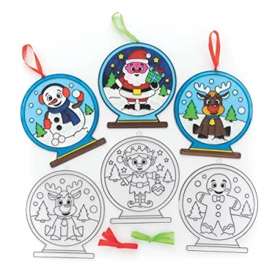 Imagen de Baker Ross FC181 Atrapadores de Nieve Navideños Paquete 6, Sol para Niños Decorar y Exponer, Haz Tus Propias Decoraciones Jardín