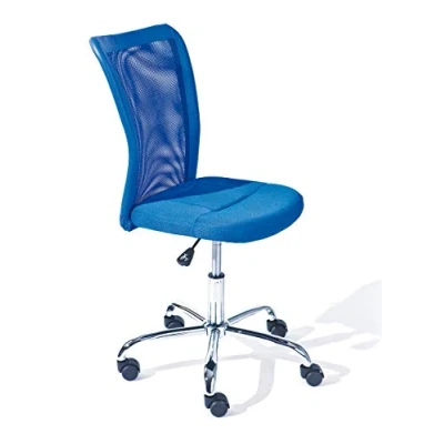 Imagen de Inter Link Silla de oficina para niños Giratoria ergonómica Altura regulable Base metal cromado Funda tejido Mesh transpirable 360 Azul Bonnie