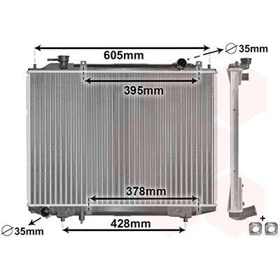 Imagen de VAN WEZEL 27002171 Radiador, refrigeración del motor Aluminio 450 635 26 Aletas soldadas FORD: Ranger Mk2
