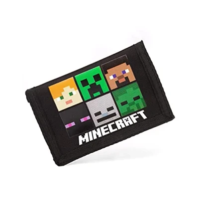 Imagen de Minecraft Wallets Kids Game Black o Green Creeper Monedero de Dinero Un tamaño