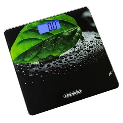 Imagen de Mesko MS8149 Báscula de Baño Digital Alta Precisión, Cristal Diseño Exclusivo, Pantalla LCD, hasta 150Kg, Plataforma Vidrio Templado Decorativo, Apagado Automático