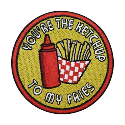 Imagen de Finally Home Parches Termoadhesivos de Planchado sin Costuras para Ropa Parche Eres la salsa tomate mis papas fritas Youre the Ketchup to my Fries Aplique Codera Rodillera Bordado DIY