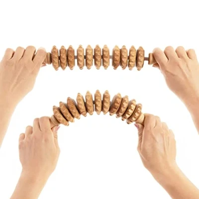 Imagen de Tuuli Accessories Anti Celulitis Masajeador Flexible Rodillo Anticelulítico para Masaje del Cuerpo Muslos Maderoterapia Madera 40 cm