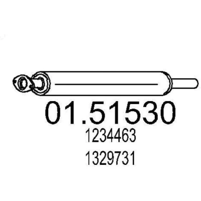 Imagen de MTS 01.51530 Silenciador Intermedio 980 FORD: Focus 2