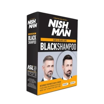Imagen de NISHMAN Champú para el cabello y la barba de Blackshampoo 2 x 200 ml