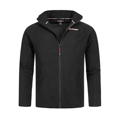 Imagen de Geographical Norway Tug Men Full Zip Jersey Hombre Polar Forro Cálido Cremlera Otoño Invierno Primavera Chaqueta De Piel Manga Larga Suave Comodidad (Negro S)