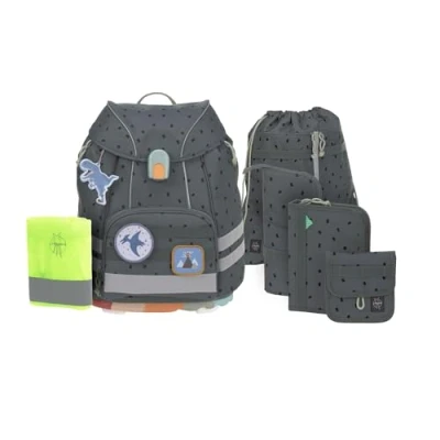 Imagen de LÄSSIG Juego de mochilas escolares 7 piezas para niños/ School Set Flexy Unique, Speckles anthracite