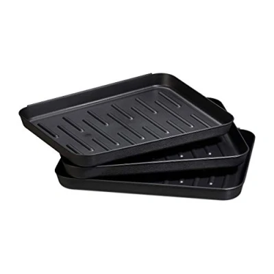Imagen de Relaxdays, 3 x 35 27 cm Pack de Bandejas Zapatos Antigoteo Plástico, Polipropileno, Negro