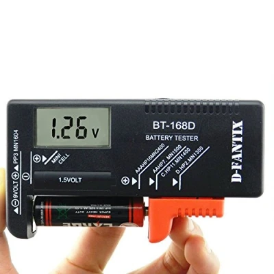 Imagen de D FantiX Probador Digital de Baterías Comprobador batería Para pilas AAA C 9V 1.5V botón (Modelo: BT 168D)