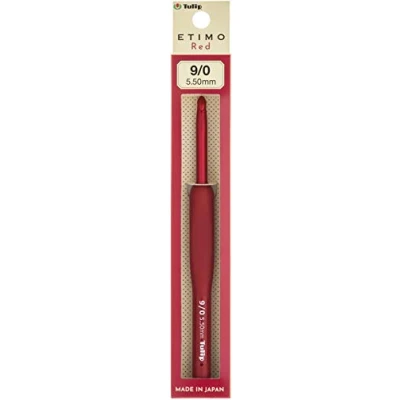 Imagen de Tulip Etimo Red Crochet Hook W/Cushion Grip Size 9/5.50mm