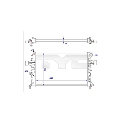 Imagen de TYC 725 0038 R Radiador, refrigeración del motor 600 378 23 Aletas unidas mecánicamente OPEL: Astra G CC, Berlina, Zafira A
