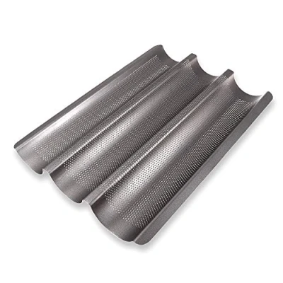 Imagen de Schramm® Bandeja para baguettes con revestimiento antiadherente 3 38,5 x 28,5 cm Lata de horneado pan