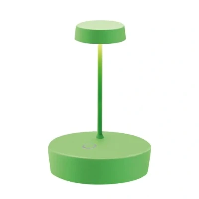 Imagen de Zafferano, Lámpara Swap Mini, de Mesa Recargable e Inalámbrica con Control Táctil, Adecuada para Interior y Exterior, Atenuador, 2700 K, Altura 14,8 cm, Color Verde Manzana
