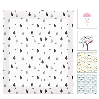 Imagen de Blindecor Digital Infantil Estor Enrollable Translúcido con Estampado Impresión Modelo Drops 130 x 180 cm (ancho por alto) Tamaño de la Tela 127 175 Estores para Ventanas