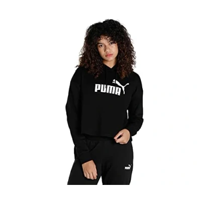 Imagen de Puma Essentials Cropped LOGO Jersey con capucha, Mujer, Talla: XS, Black